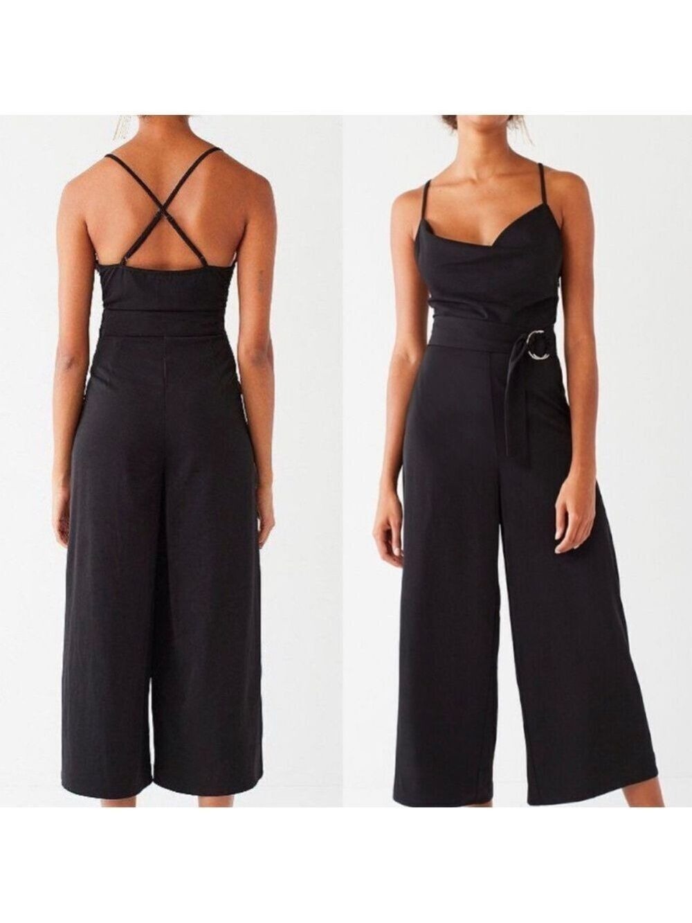 Urban Outfitters Wide Leg O Ring Black Pantsuit Size 2